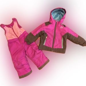 LLBean 2T 3-piece suit pink girl winter ski parka